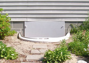 plastic crawl space access well installed in a Miles City crawl space