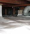 A Roundup crawl space moisture system with a low ceiling