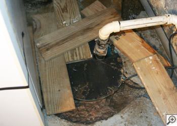 An ugly, clogged sump pump system in Roundup, Montana