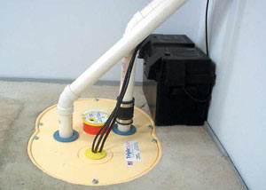 Crow Agency installation of a submersible sump pump system