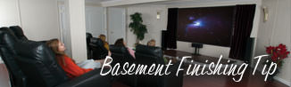 a waterproofed basement that has been finished into a family room in Hardin