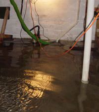 Several feet of floodwaters in a Ballantine basement