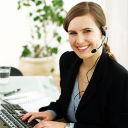 A disaster restoration customer service expert in Lewistown manning the phones