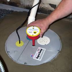 A newly installed sump pump system in a basement in Huntley