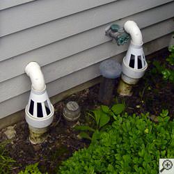 Freezing protection for Big Timber sump pump discharge lines.