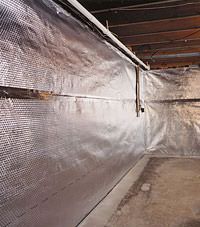Radiant heat barrier and vapor barrier for finished basement walls in Shepherd, Montana